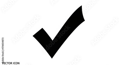 Simple black check mark, representing approval, confirmation, completion, and positive validation
