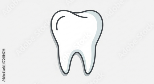 Tooth, a symbol of dental health, hygiene, and care, representing the importance of oral health and a bright smile