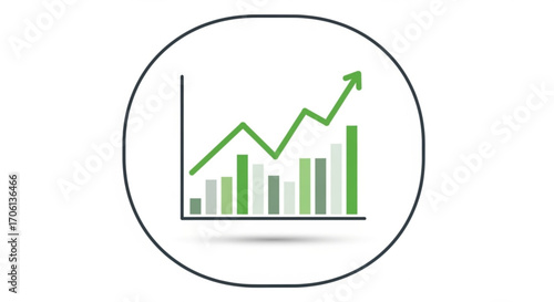 Business growth chart with upward trend, symbolizing financial success, investment, and market performance
