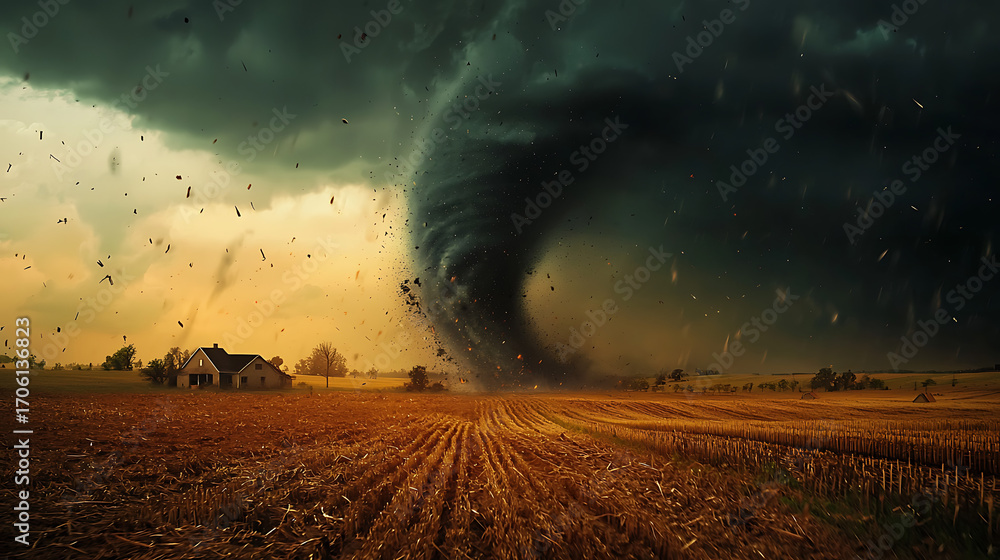 Fototapeta premium Powerful tornado over plains