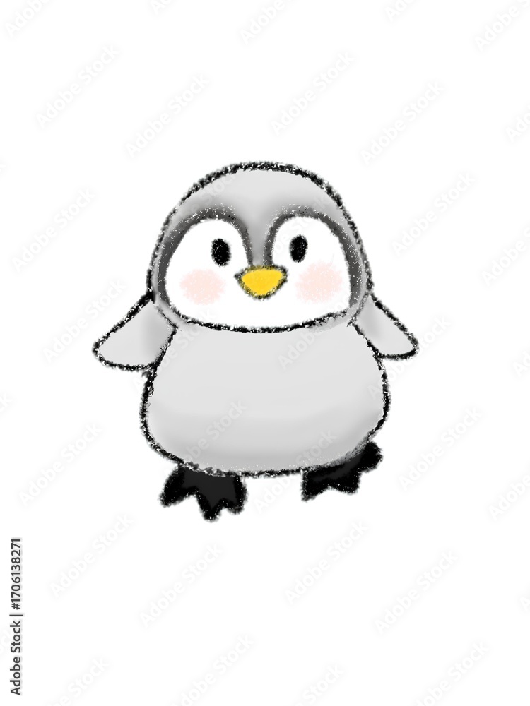 Fototapeta premium penguin with snow illustrasion