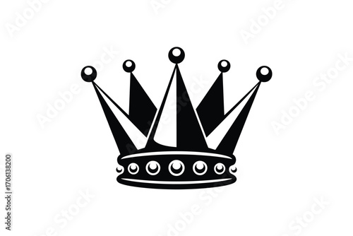 Classic black and white royal crown emblem