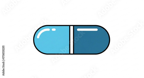 Blue pill, a common pharmaceutical capsule used for medication, symbolizing health, treatment, and medical intervention for various ailments