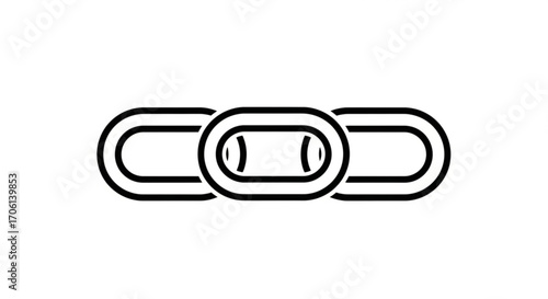 Chain link icon symbol of connection, security, and strength simple vector illustration