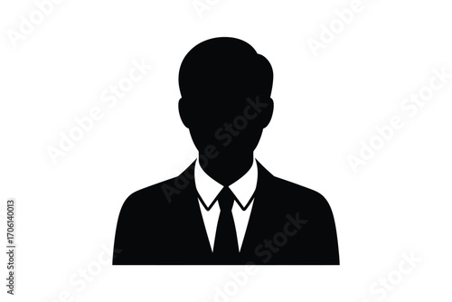 Silhouette of a man in a suit and tie