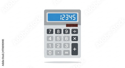Calculator with display showing numbers, a tool for mathematical calculations, , for finance and accounting
