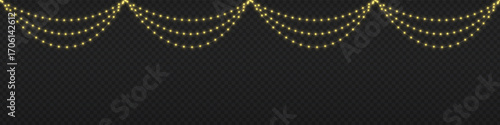 Glowing lights garland Christmas, led neon lamp. abstract background vector illustration. PNG illustration foto. Glowing light bulbs with sparkles