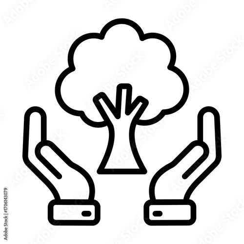 Tree Care Line Vector Icon