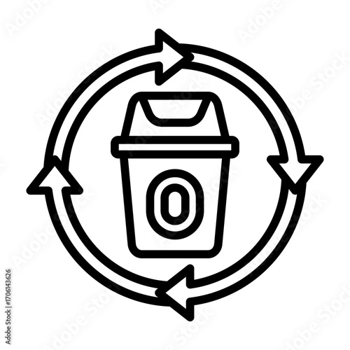 Zero Waste Line Vector Icon