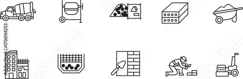Infrastructure pixel perfect  Icon Set . Vector Illustration Editable stroke.

