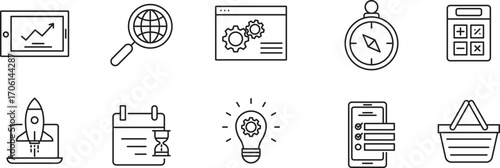 pixel perfect  Icon Set . Vector Illustration Editable stroke.
