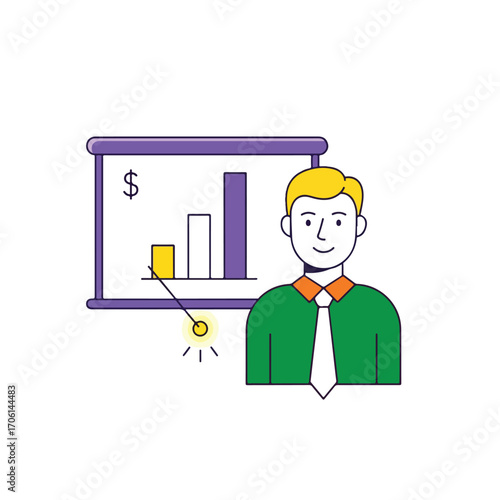 cartoon character of man with briefcase