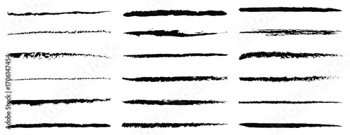 Chalk lines, Hand drawn vector Pencil underlines,  kids crayon strips, brush line in sketch style. Vector horizontal chalk lines vector Chalk straight scribbles for underlining vector.