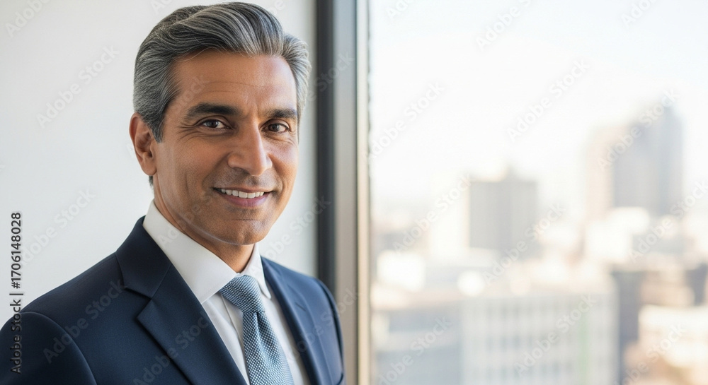 Fototapeta premium Smiling Latin Hispanic mature female businesswoman holding smartphone in office trading app, working online. Young Indian business woman manager ceo using cell phone mobile application. Vertical