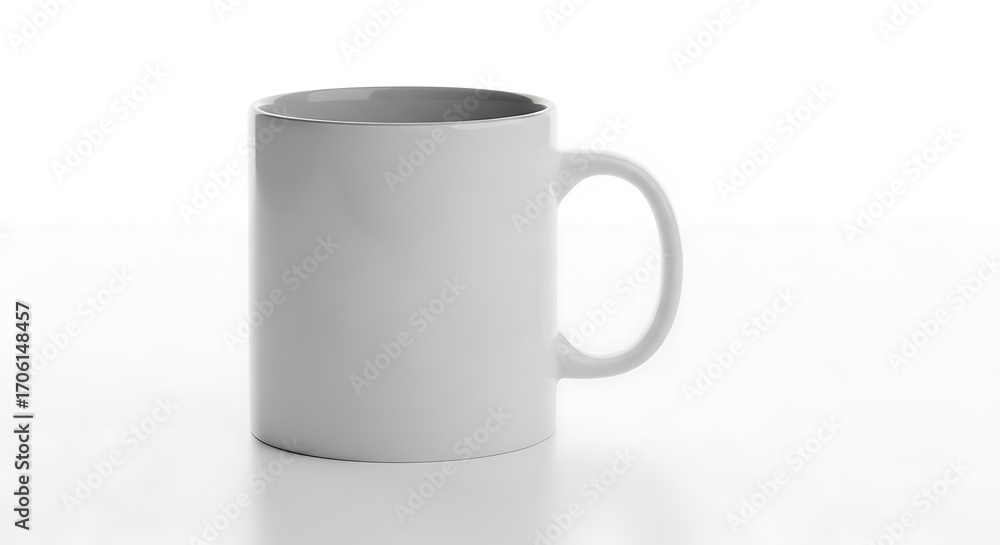 Fototapeta premium Plain white ceramic mug isolated on white background