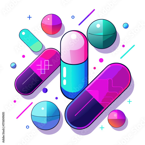 vector illustration of pills