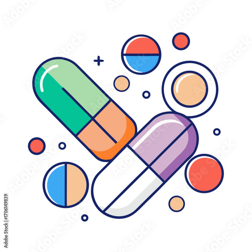 vector illustration of medicine capsule