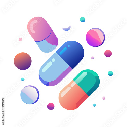 vector illustration of pill capsule
