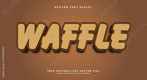 Waffle 3d editable text effect template Suitable for food products