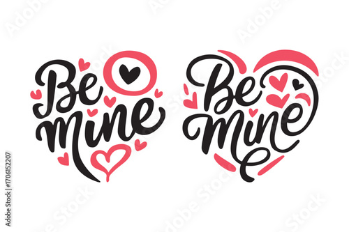 Be mine heart valentines day design