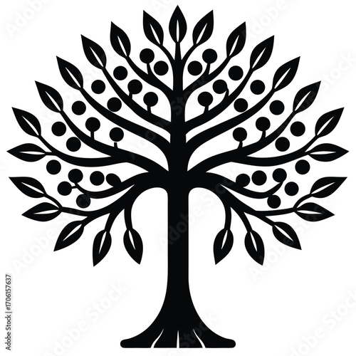 egyptian tree of life mythology art isolated on white background