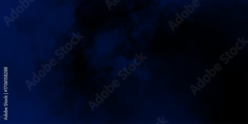 Black and blue steam on a black background. soft blue, beige lighting and gradient dark blue colors. colorful background with watercolor stains and for design and decoration, 
