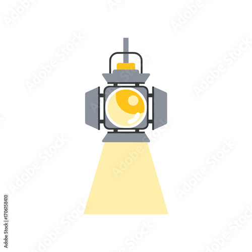 A bright stage light illuminating a performance area with a soft glow, enhancing the atmosphere