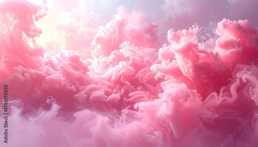 Fototapeta premium Abstract swirling pink and light pink clouds
