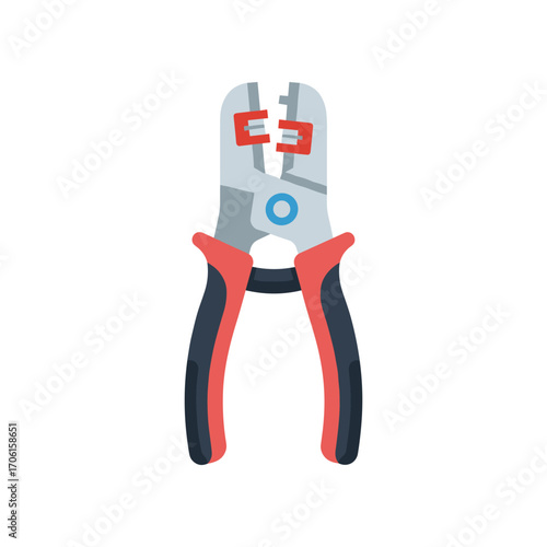 A close-up of a pair of red and silver pruning shears against a plain background, ideal for gardening
