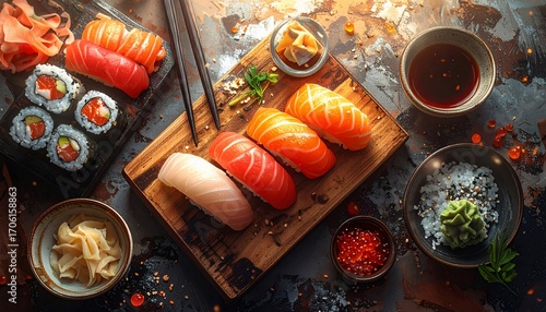 Wallpaper Mural Delicious Sushi Platter: An Exquisite Culinary Delight Torontodigital.ca