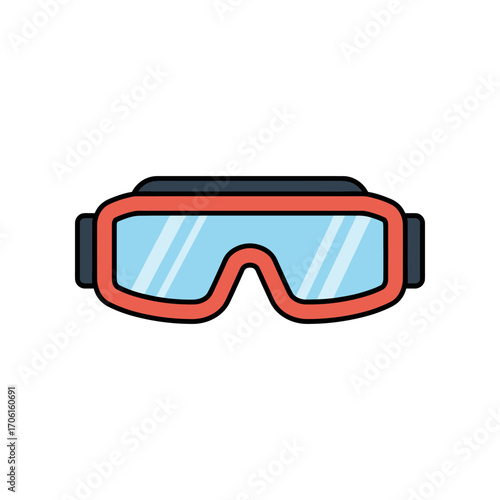 A pair of stylish protective goggles displayed against a plain background, ideal for safety