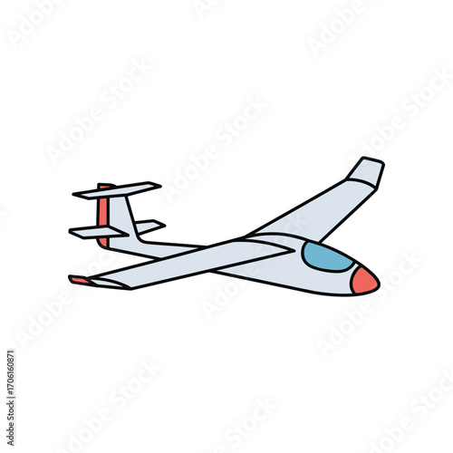 A sleek, modern aircraft soaring through a clear blue sky, showcasing advanced aerodynamics
