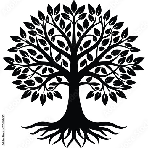 mandala tree of life illustration isolated on white background