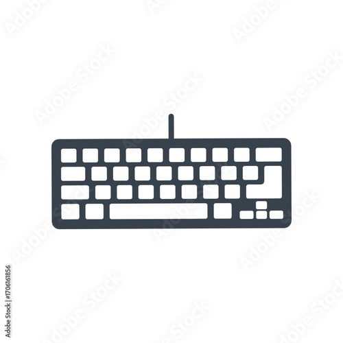 A sleek, modern keyboard displayed against a minimalist background, ideal for tech-related content