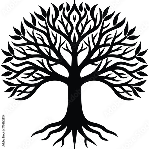 norse yggdrasil tree of life illustration isolated in eps format