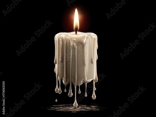 candle on black background