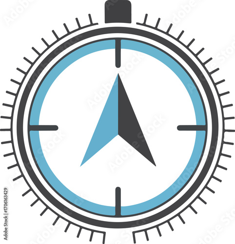Modern compass icon symbolizing direction, navigation, and finding your way forward with precision and clarity in any endeavor