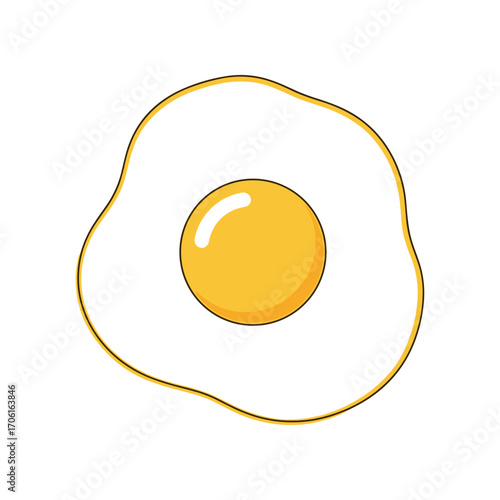A vibrant, sunny-side-up egg on a clean white background, perfect for culinary themes