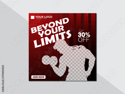 Fitness Promotion Banner for Social Media Marketing
