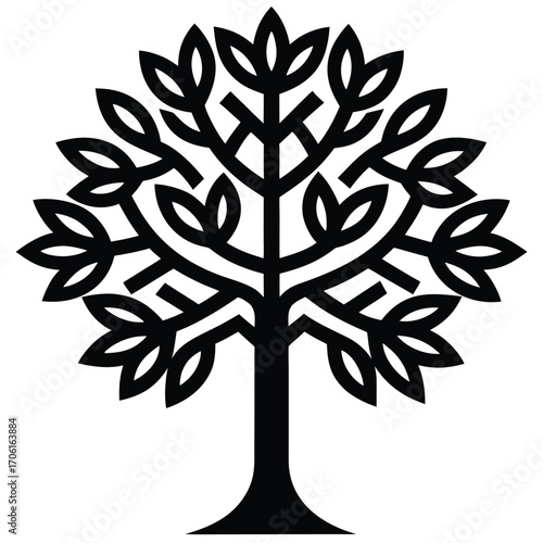 sumerian tree of life interpretation isolated on white background