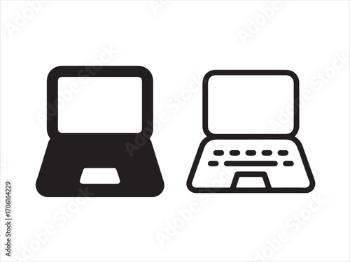 Laptop isolated on white background, representing portable computing device