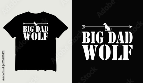 Big dad wolf  t-shirt design for t-shirt quotes or poster svg printable cut file