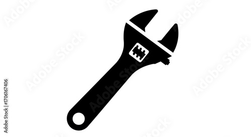 Wrench tool tightening a bolt in a workshop, symbolizing repair and maintenance with a clean, minimalist aesthetic.