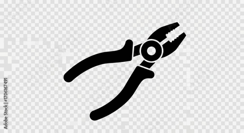 Pliers tool gripping an object in a workshop, symbolizing precision and craftsmanship in a mechanical setting, conveying a sense of utility and industrial strength.