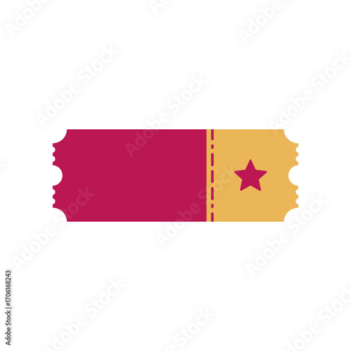 Colorful ticket featuring a star design, symbolizing entry to an event or attraction