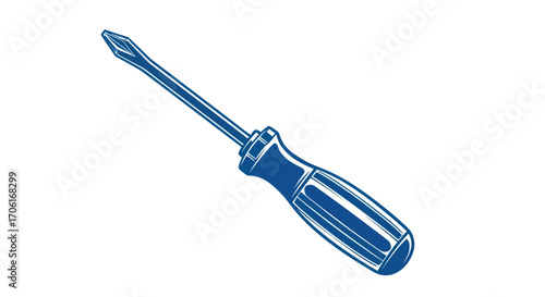 Classic Flathead Screwdriver Hand Tool for Repair and Construction.