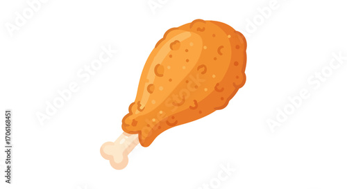 Crispy golden brown fried chicken drumstick illustration.