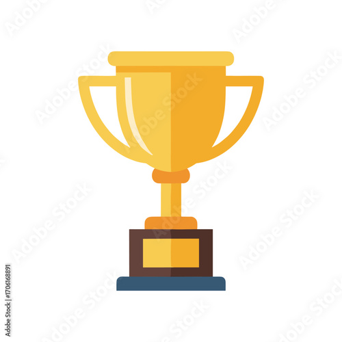 Golden trophy symbolizing achievement, set against a simple background, ideal for awards themes