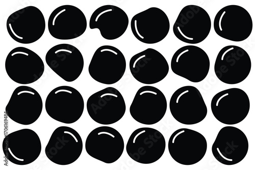 Blobs icon. Rock black icons. Drops or stone silhouettes. Vector set of black blobs . Organic blob shapes collection