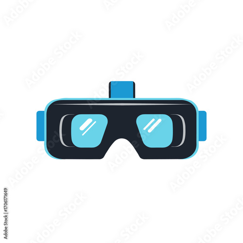 Virtual reality goggles with reflective lenses, designed for immersive gaming experiences